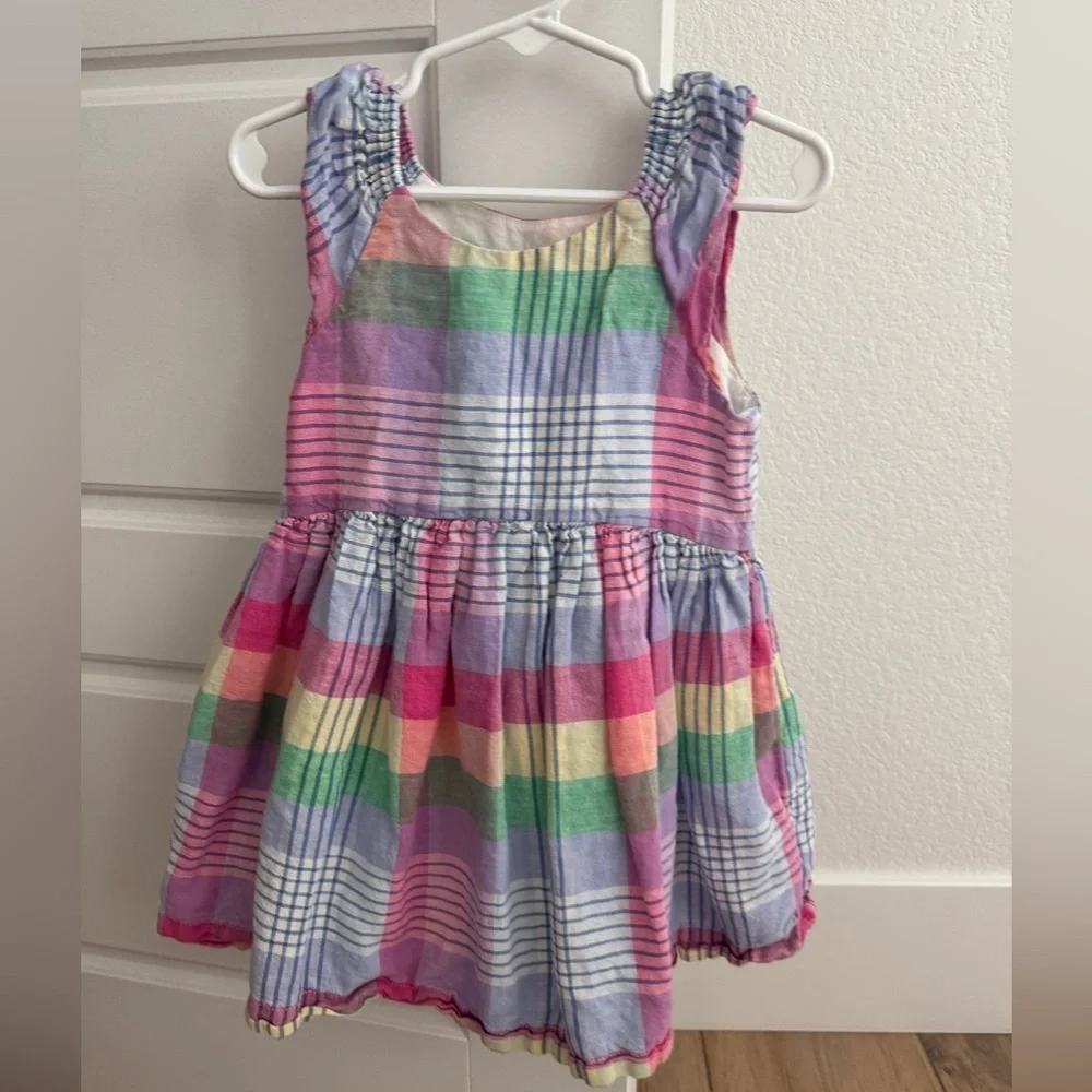 Gap toddler plaid rainbow dress 3T